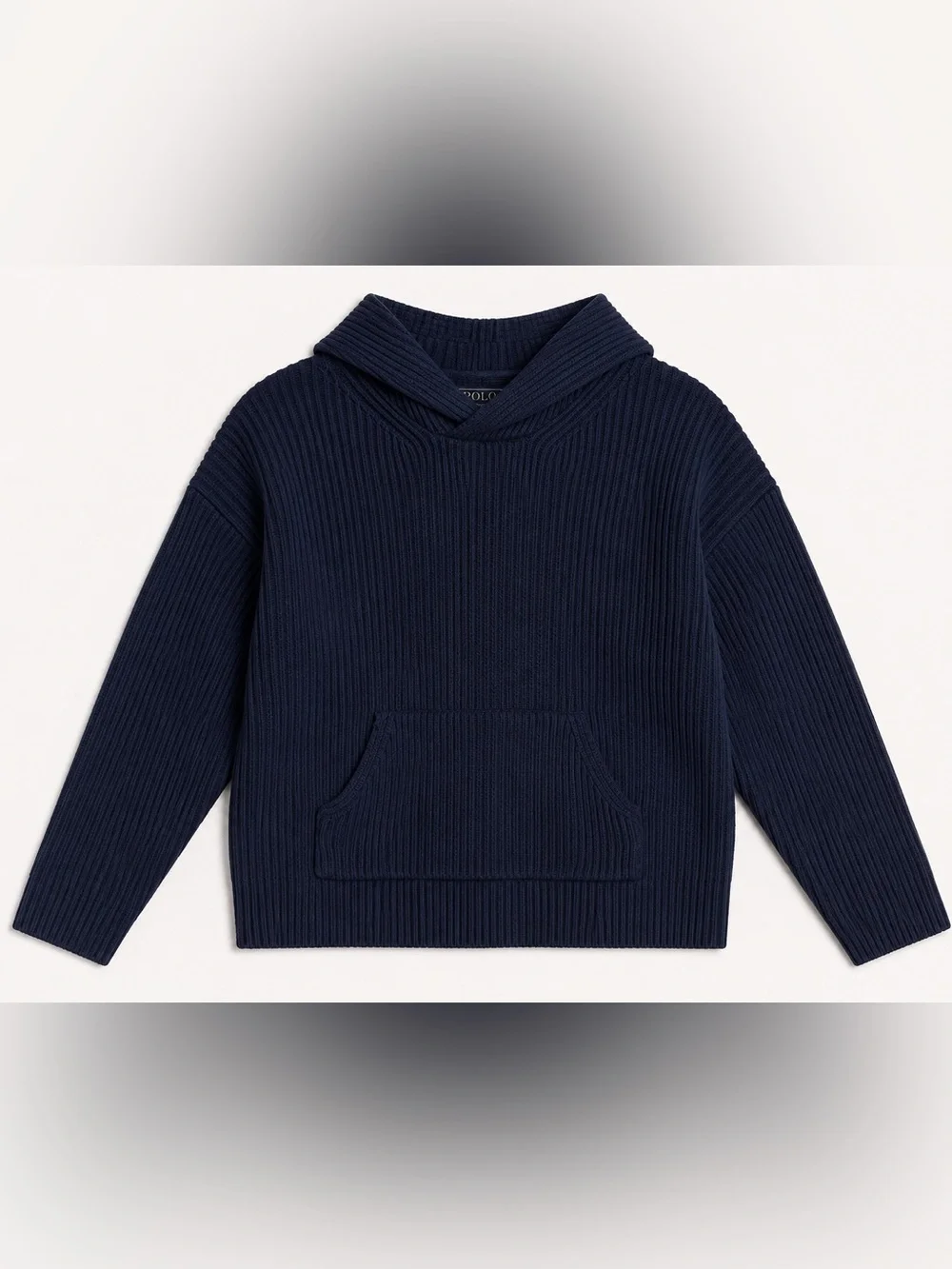 Polo Ralph Lauren Black Rib Knit Hoodie Sweater Men’s XL 100% Cotton